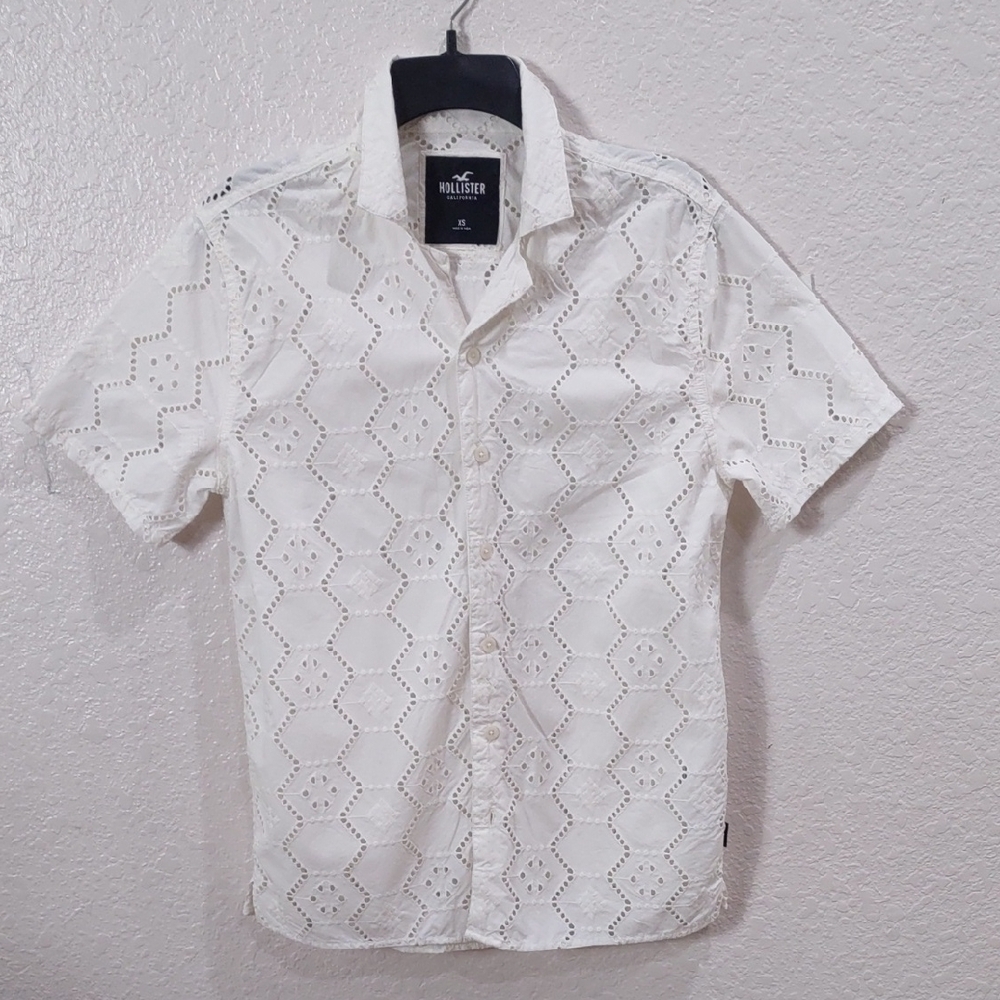Hollister White Men's Shirt - Picture 3 of 16